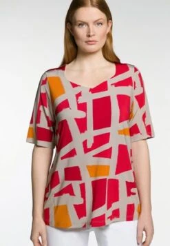 Ulla Popken T-Shirt Print - Rouge Salsa -Ulla Popken 820d7322294d4e38b287329b78c06e8d
