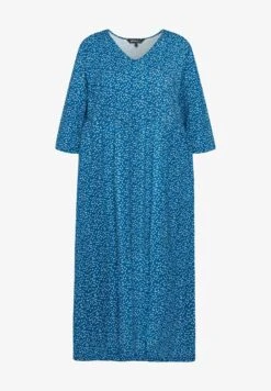 Ulla Popken PASTELL BLÜTEN 3/4 ARM - Jerseykleid - Himmelblau -Ulla Popken 8227ef138f3d489f9bc95551164e12ab