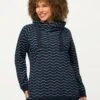 Ulla Popken À MANCHES LONGUES COL MONTANT ET IMPRIMÉ VAGUES - Sweatshirt - Bleu Nuit Mat -Ulla Popken 83ea4010257b4c8aa5a2519ff3768673