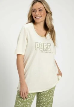 Ulla Popken Nachtwäsche Shirt - Cremé