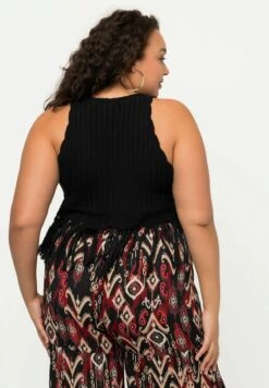 Ulla Popken FRINGED - Top - Black 9 Ulla Popken FRINGED - Top - Black -Ulla Popken 84f1a421ca004c5097d6db8cf52d04f5