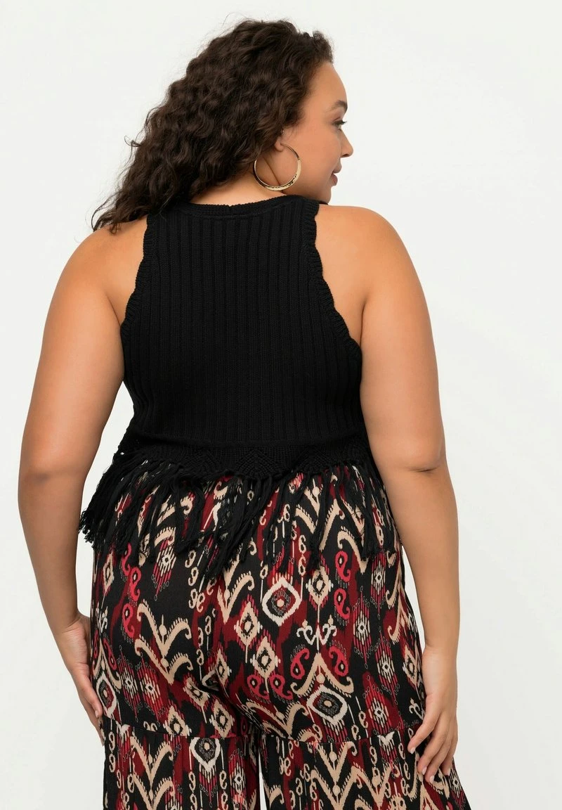 Ulla Popken FRINGED - Top - Black 4 Ulla Popken FRINGED - Top - Black – Bild 2