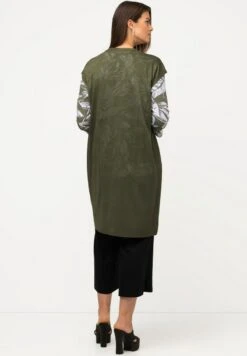 Ulla Popken LANGE OFFENE FORM V-AUSSCHNITT ÄRMELLOS - Strickjacke - Vert Naturel -Ulla Popken 86c2639006334d8a829d6cfaadca325c