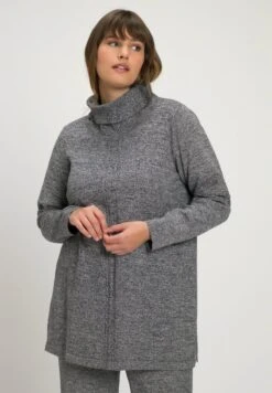 Ulla Popken MOTIF TRESSÉ COL ROULÉ MANCHES LONGUES - Strickpullover - Marine