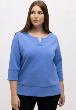 Ulla Popken NOTCH NECK STRETCH - Sweatshirt - Sky Blue -Ulla Popken 8764d220d32d4955a6bc5fb22abd21da 1