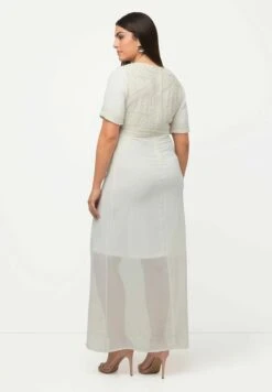 Ulla Popken COL EN V MANCHES MI LONGUE - Ballkleid - Blanc Cassé -Ulla Popken 89fdf6a8489e48a8a043dc86b0fbf402