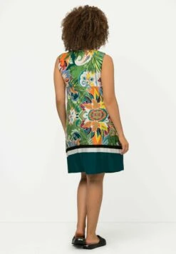 Ulla Popken SANS MANCHES IMPRIMÉ À FLEURS DÉCOLLETÉ ROND ET SILH - Jerseykleid - Pétrol -Ulla Popken 8b79c60347ba4a74ab423f48ec212471