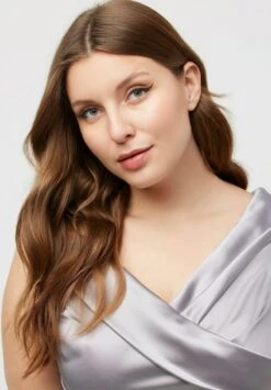 Ulla Popken FLORAL BORDER SLEEVELESS WRAP LOOK - Ballkleid - Gray Metal -Ulla Popken 8caae1a5abe4415cbe73750df7b55e42