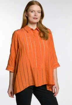 Ulla Popken STREIFEN, 3/4-ARM - Hemdbluse - Sonnenblumengelb