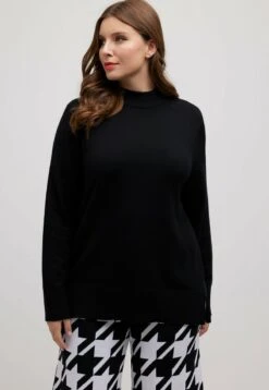 Ulla Popken STEHKRAGEN LANGARM - Strickpullover - Schwarz