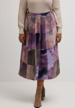 Ulla Popken PRINT ELASTISCHE BAND - A-Linien-Rock - Lavendel