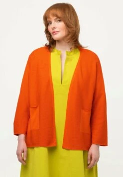 Ulla Popken CROSS RIBBED - Strickjacke - Light Orange -Ulla Popken 91f6292849e84f9aba509cff2a06c332 1