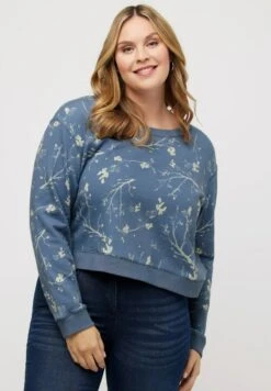 Ulla Popken Sweatshirt - Bleu Jean -Ulla Popken 93e6c5281bbc4db1ad8d806db94aa142