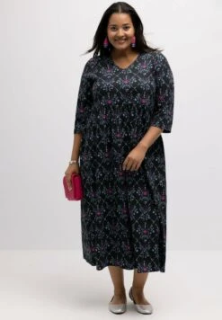 Ulla Popken Jerseykleid - Multicolor Schwarz -Ulla Popken 93fbd543a4754d5980f164ffa46f878e