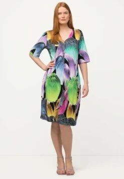 Ulla Popken MIDI AVEC FERMETURE À GLISSIÈRE DÉCOLLETÉ ROND ET MANCHES - Freizeitkleid - Noir -Ulla Popken 9405e5b551b5418cbcadbb3ac0dd483c 1