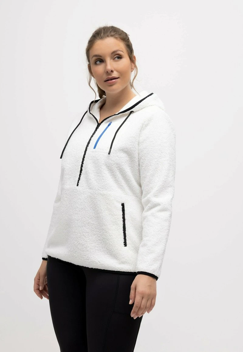 Ulla Popken KOORDINATEN-DRUCK ZIPPTASCHEN LANGARM - Fleecepullover - Schneeweiß 3 Ulla Popken KOORDINATEN-DRUCK ZIPPTASCHEN LANGARM - Fleecepullover - Schneeweiß