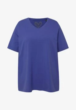 Ulla Popken A-LINIE V-AUSSCHNITT HALBARM - T-Shirt Basic - Blue Purple -Ulla Popken 94880c88909847d3941782dba48ce5c7