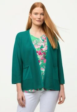 Ulla Popken CROSS RIBBED - Strickjacke - Green-blue 13 Ulla Popken CROSS RIBBED - Strickjacke - Green-blue -Ulla Popken 95991109e7cc4b4987525a98c84032b3 1