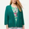 Ulla Popken CROSS RIBBED - Strickjacke - Green-blue -Ulla Popken 95991109e7cc4b4987525a98c84032b3