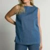 Ulla Popken Bluse - Blue Denim