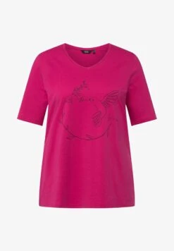 Ulla Popken T-Shirt Print - Fuchsia Pink -Ulla Popken 98ac293482644d4cb09132c267e35054