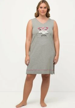 Ulla Popken LONGLINE DOG GRAPHIC - Nachthemd - Light Gray Melange -Ulla Popken 98b21982b0354bec8bbd648085a5cc03 1