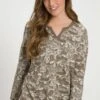 Ulla Popken PILZE AUSSCHNITT - Nachtwäsche Shirt - Nougatbraun