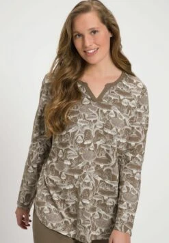 Ulla Popken PILZE AUSSCHNITT - Nachtwäsche Shirt - Nougatbraun