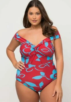 Ulla Popken IMPRIMÉ À FLEURS - Badeanzug - Rouge -Ulla Popken 9978c6ac1db74583804603a80f578b6c