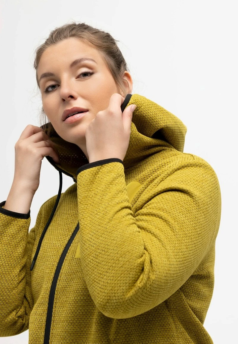 Ulla Popken WABENSTRUKTUR REFLEKTOREN ZIPPTASCHEN - Fleecejacke - Senfgrün 5 Ulla Popken WABENSTRUKTUR REFLEKTOREN ZIPPTASCHEN - Fleecejacke - Senfgrün – Bild 3