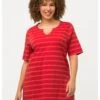Ulla Popken LONG RAYURES ET MANCHES COURTES - T-Shirt Print - Rouge Poivron -Ulla Popken 9a502cb1ee314afd95dedc9198f41055