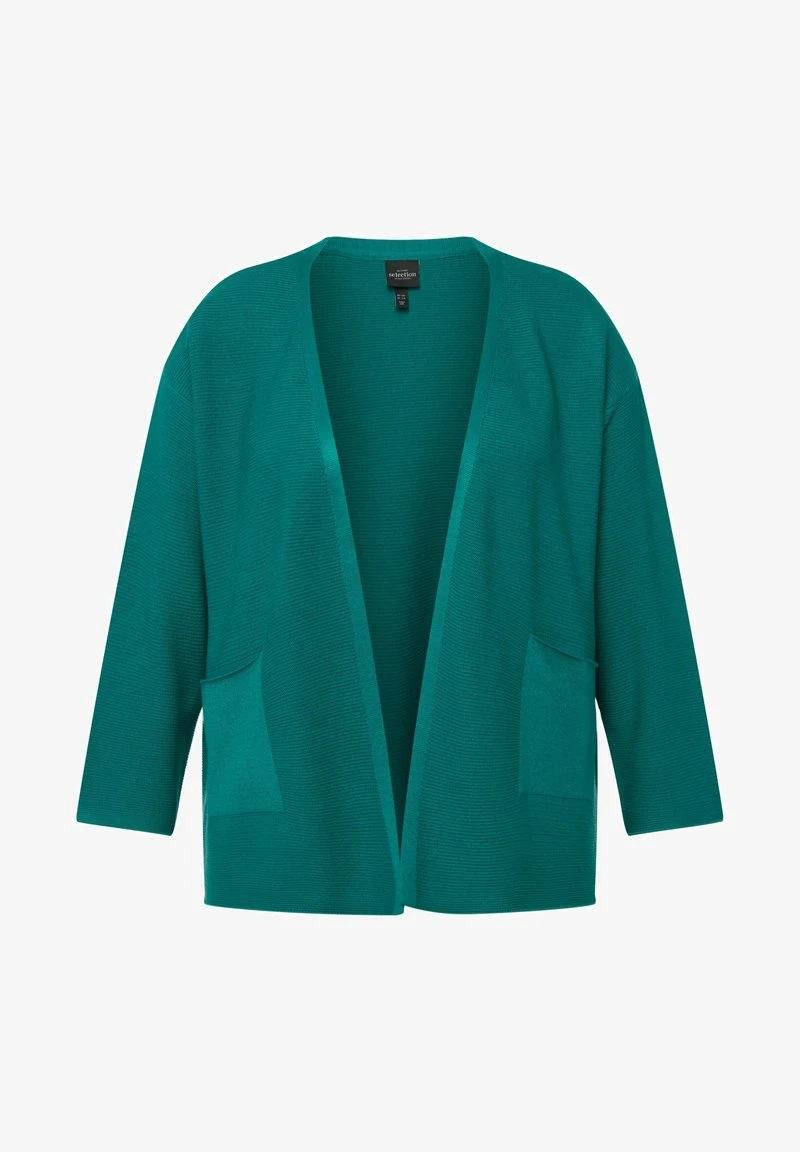 Ulla Popken CROSS RIBBED - Strickjacke - Green-blue 7 Ulla Popken CROSS RIBBED - Strickjacke - Green-blue – Bild 5