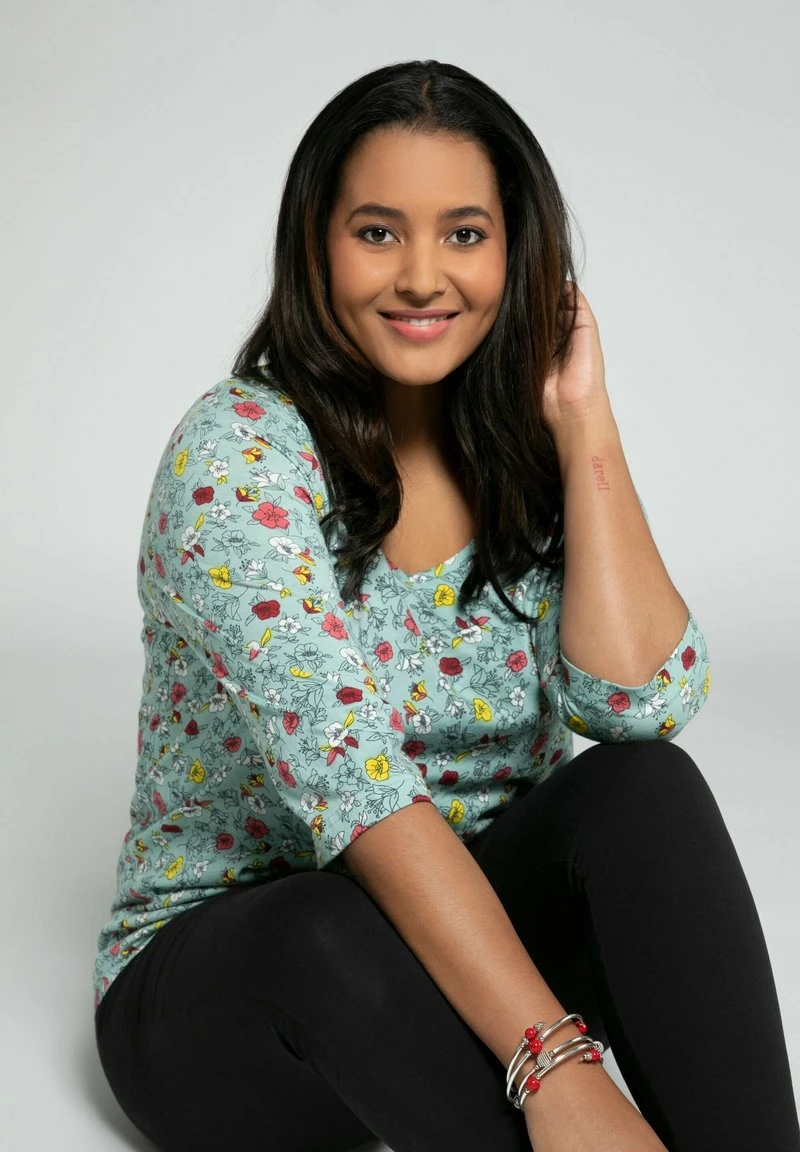 Ulla Popken T-Shirt Print - Menthe 6 Ulla Popken T-Shirt Print - Menthe – Bild 4