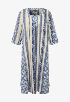Ulla Popken CAFTAN MOTIF ETHNIQUE COL TUNISIEN MANCHES - Freizeitkleid - Gris Bleu -Ulla Popken 9f201b5ce1284a40ad5c1c5f809f15ef