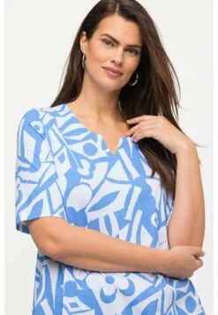Ulla Popken MANCHES COURTES - Bluse - Bleu Acier -Ulla Popken a03380f4e26d48dbacbcfeeb1b599ac3