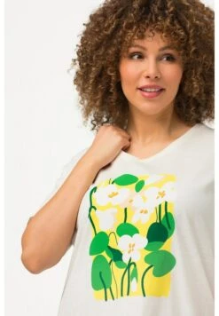 Ulla Popken FLOWER GRAPHIC - T-Shirt Print - Off White -Ulla Popken a270a6fb4a2f434c9e9e6edef047ce92