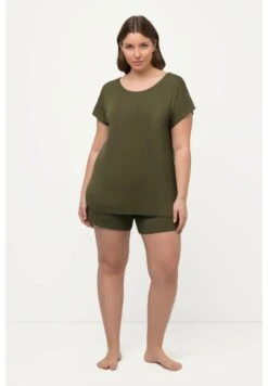 Ulla Popken MANCHES COURTES PAPILLON DÉCOLLETÉ RON SET - Nachtwäsche Set - Vert Loden -Ulla Popken a3bf9d3c24b64873af8dcb897c6fcb72 1