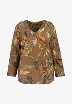 Ulla Popken PALMEN A-LINIE V-AUSSCHNITT LANGARM - Bluse - ägäisblau -Ulla Popken a45f7b7995324352b6208fca6c25aa30