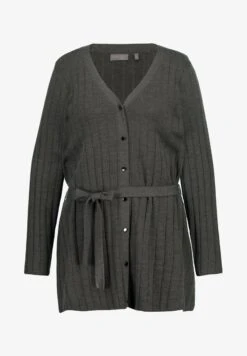 Ulla Popken V-HALS CEINTUUR - Strickjacke - Donkergrijs Melange 11 Ulla Popken V-HALS CEINTUUR - Strickjacke - Donkergrijs Melange -Ulla Popken a60909b3bb3f404b9b81a162f774e954