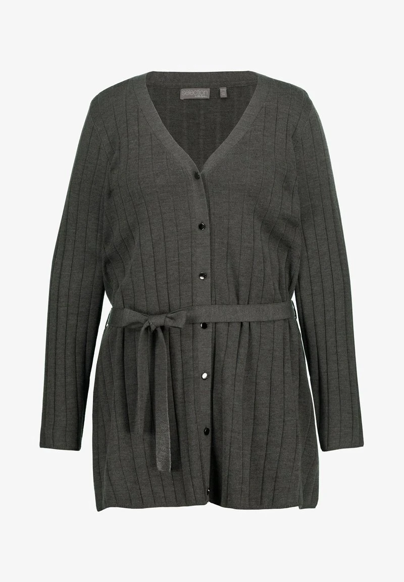 Ulla Popken V-HALS CEINTUUR - Strickjacke - Donkergrijs Melange 6 Ulla Popken V-HALS CEINTUUR - Strickjacke - Donkergrijs Melange – Bild 4