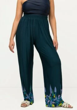 Ulla Popken AVEC IMPRIMÉ LYS - Stoffhose - Pétrole Foncé -Ulla Popken a79891df952644349a87284aea18f05e 1