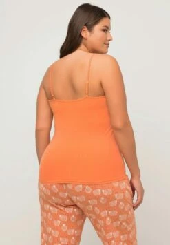 Ulla Popken ECO SPAGHETTI STRAP CAMI - Top - Beige Red -Ulla Popken a9135f46141147cfb4619a3db7d83e46