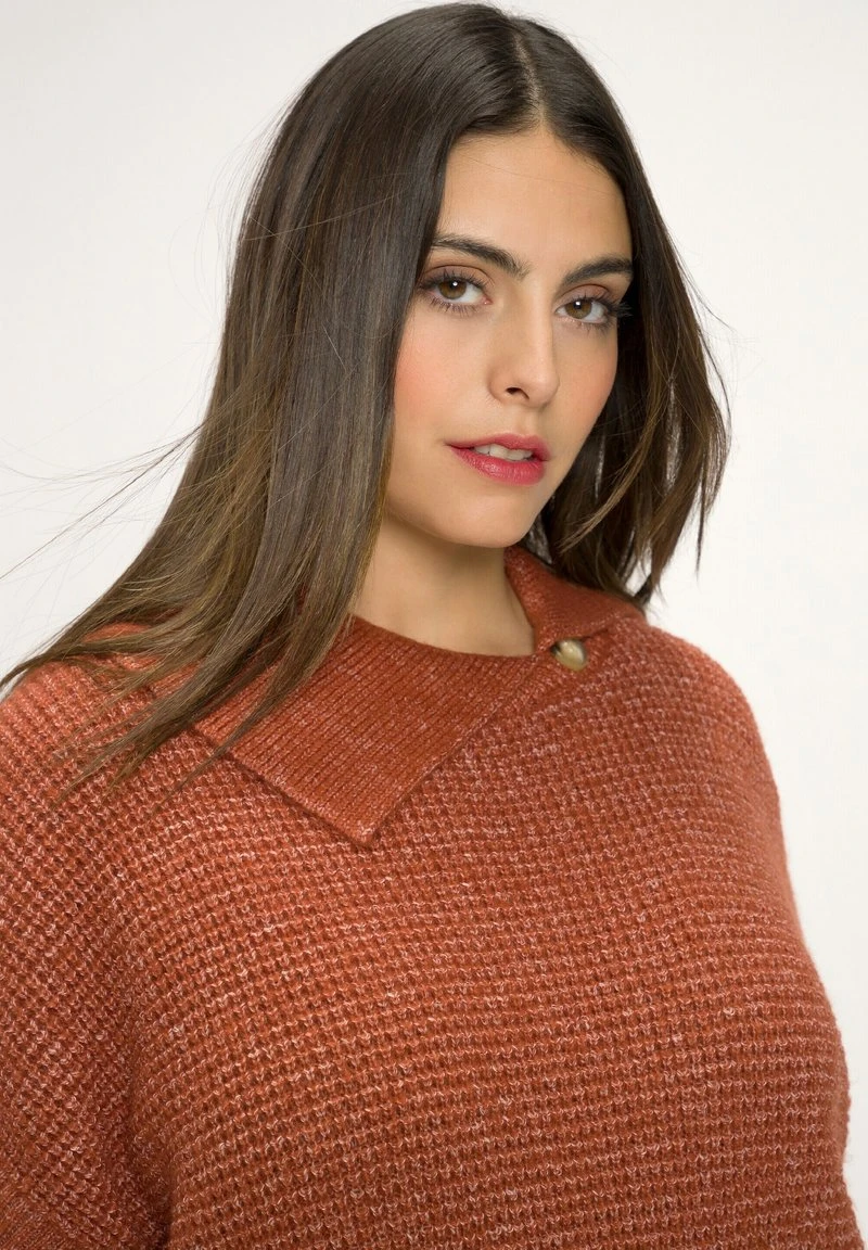 Ulla Popken STRUKTUR OVERSIZED HALBARM - Strickpullover - Ziegelbraun 4 Ulla Popken STRUKTUR OVERSIZED HALBARM - Strickpullover - Ziegelbraun – Bild 2