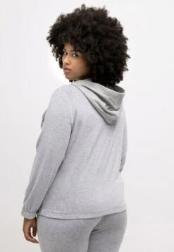 Ulla Popken LOUNGEWEAR KAPUZE - Sweatjacke - Hellgrau Mélange -Ulla Popken aa526879475d4efd9618d58f7f6f932e