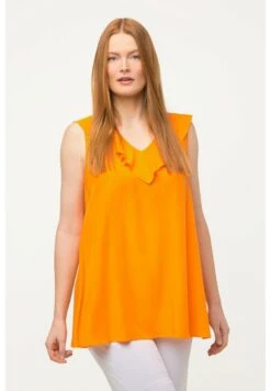 Ulla Popken SANS MANCHES DÉCOLLETÉ EN V. - Bluse - Orange Vif -Ulla Popken ab0df626cd464fc2b97b5371c3c909b8