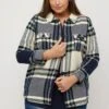 Ulla Popken Leichte Jacke - Navy Blue Multi -Ulla Popken ab12495c15054a99ae48f58bbe797445