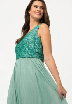 Ulla Popken MIDI À PAILLETTES SANS MANCHES COL EN V - Cocktailkleid/festliches Kleid - Gris Turquoise -Ulla Popken ab508b5522d0486faac1342ffdd860ed