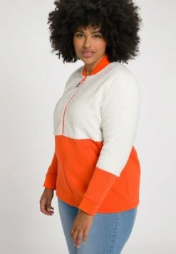 Ulla Popken TEDDY - Fleecejacke - Gebranntes Orange -Ulla Popken ad5f95be2fd54e1aadc0371d2e32cda6