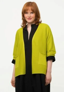 Ulla Popken CROSS RIBBED - Strickjacke - Pistachio