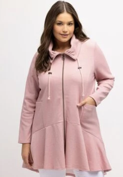 Ulla Popken LONGLINE - Sweatjacke - Rozenkwarts